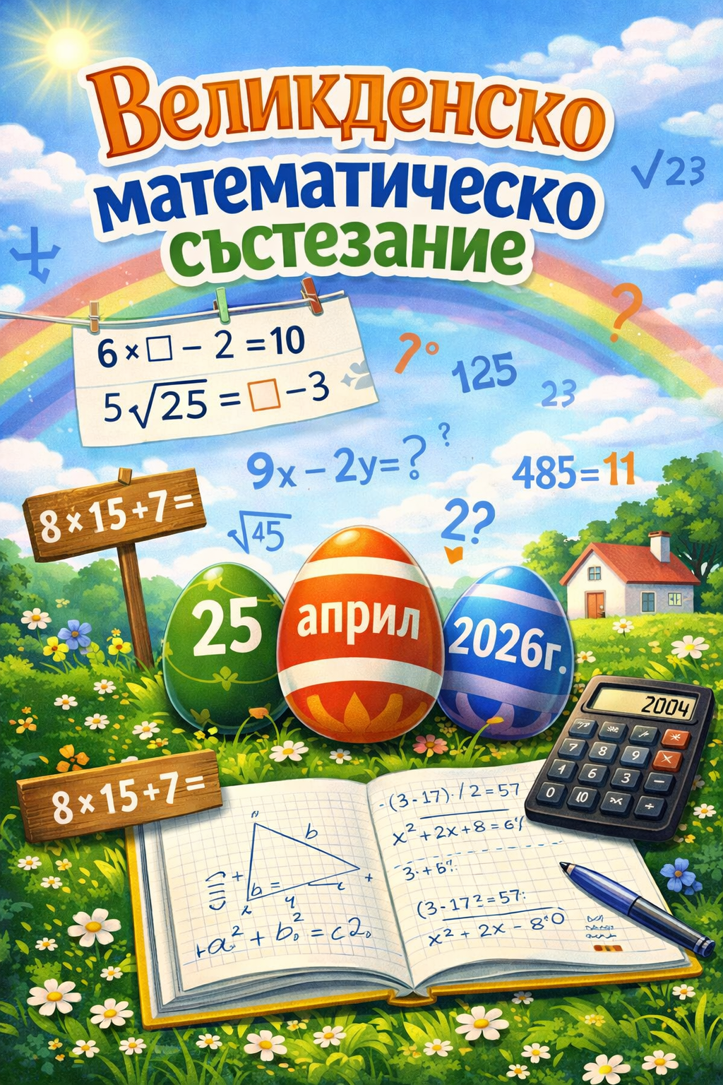 Великденско математическо състезание 2026 за ученици от 1. до 10. клас